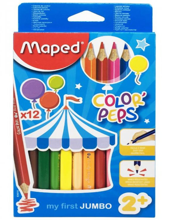 Maped Color'Peps Jumbo Kuru Kalem Boya Seti 12'li ürün görseli 1