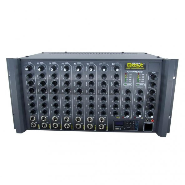 Best Acoustic AN8200RSU Anfi 2x200 Watt 8 Kanal Reverb + USB ürün görseli 1