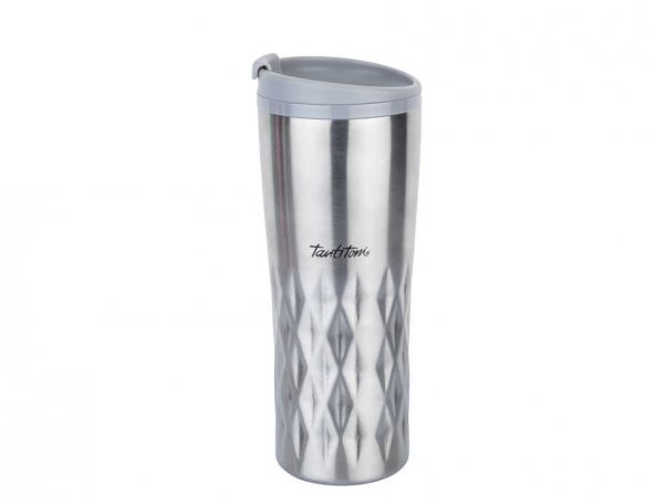SILVER YILDIZ DESENLİ PASLANMAZ ÇELİK TERMOS 470ML - Resim 2