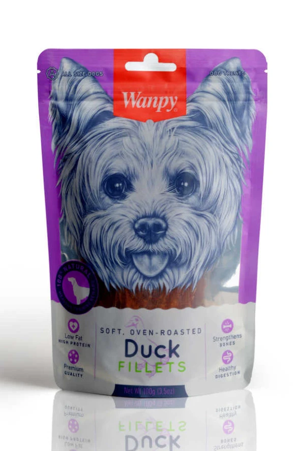 Wanpy Gerçek Ördek Fileto 100 gr Köpek Ödülü  Skt:02/2027 ürün görseli 1