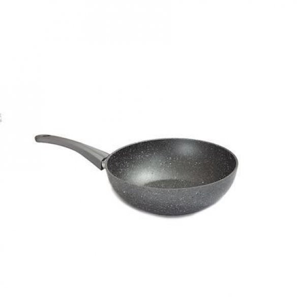 OMS Granit 28x9 CM Gri Wok Tava 3211000728GRİ ürün görseli 1