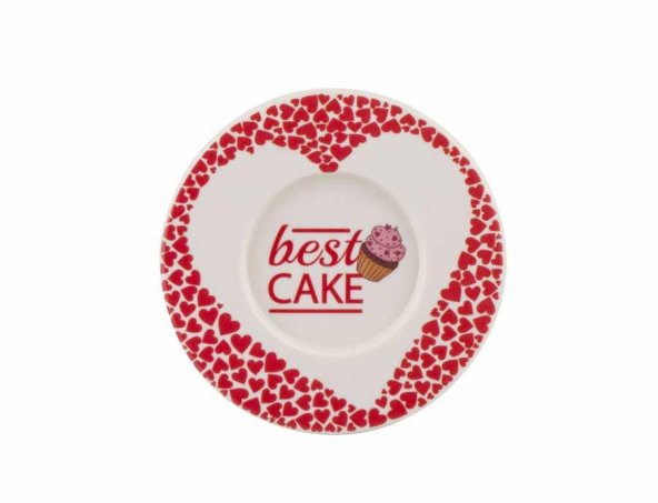 MELAMIN HEART CAKE DESENLİ ÇAY TABAĞI ürün görseli 1