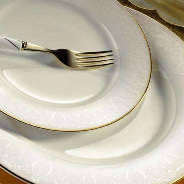 Kütahya Porselen Bone Kalipso 62 Parça 92914 Desenli Yemek Takımı ürün görseli 1