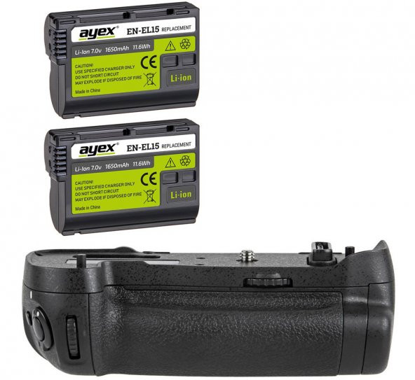 Nikon D500 İçin Ayex AX-D500 Battery Grip + 2 Ad. EN-EL15B Batarya ürün görseli 1