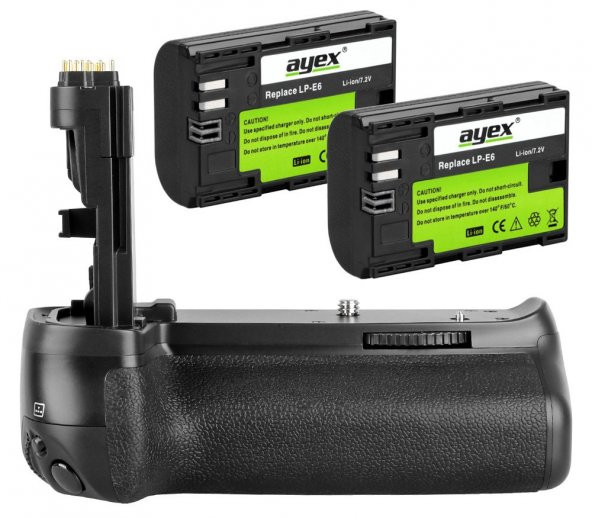 Canon EOS 70D 80D 90D İçin Ayex AX-70D Battery Grip + 2 Ad. LP-E6N ürün görseli 1