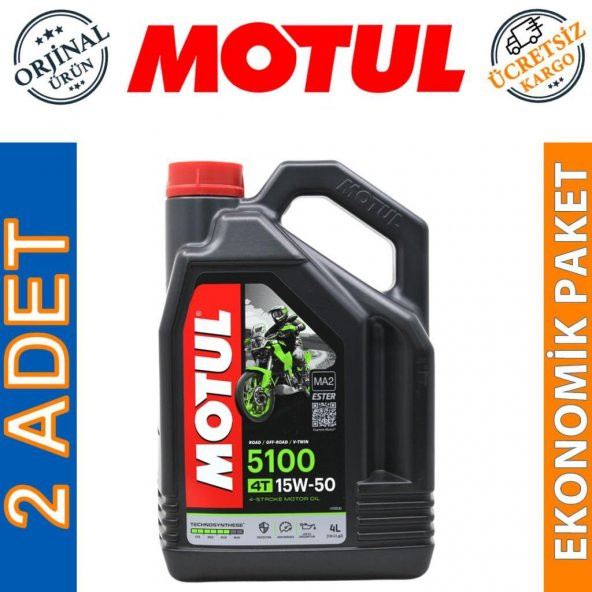 Motul 5100 15W-50 4T 4 Lt 4 Zamanlı Motosiklet Motor Yağı (2 Adet) ürün görseli 1