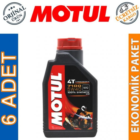 Motul 7100 4T 5W-40 1 Lt 4 Zamanlı Motosiklet Motor Yağı (6 Adet) ürün görseli 1