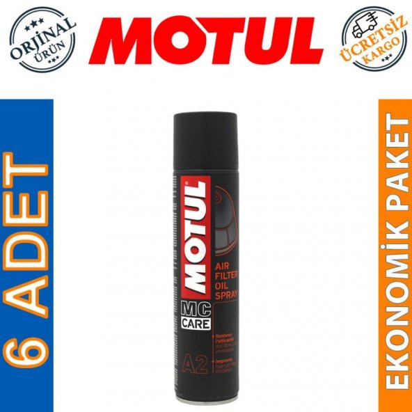 Motul A2 Air Filter Oil Spray 400 ML Hava Filtresi Temizleyici Sprey (6 Adet) ürün görseli 1