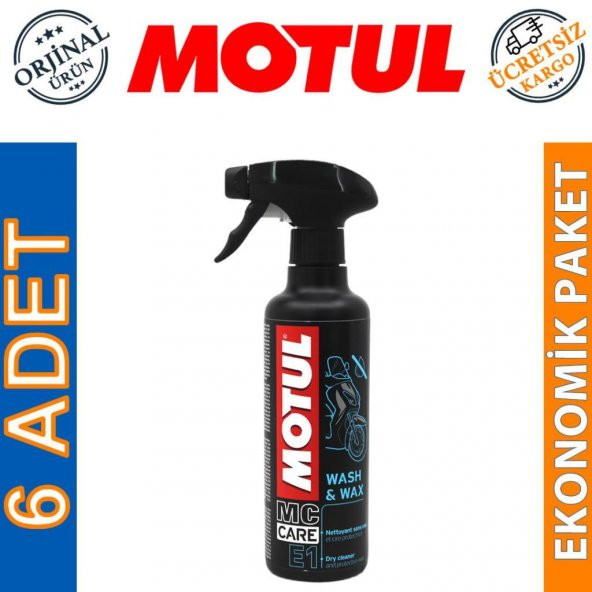 Motul E1 Wash & Wax 400 ML Susuz Temizlik ve Koruma Cilası (6 Adet) ürün görseli 1