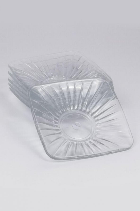 Paşabahçe Kare Çay Tabağı Gravürlü 6 lı - Resim 2