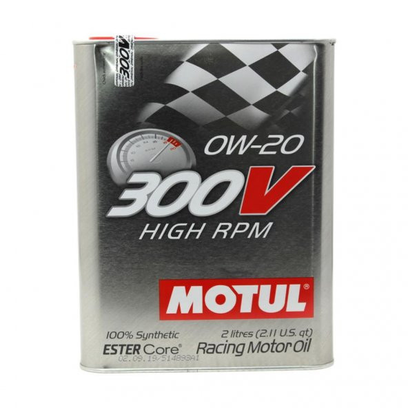 Motul 300V High RPM 0W-20 2 Lt Tam Sentetik Motor Yağı ürün görseli 1