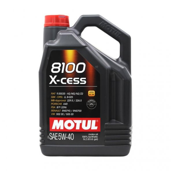 Motul 8100 X-cess 5W-40 5 Lt Tam Sentetik Motor Yağı ürün görseli 1