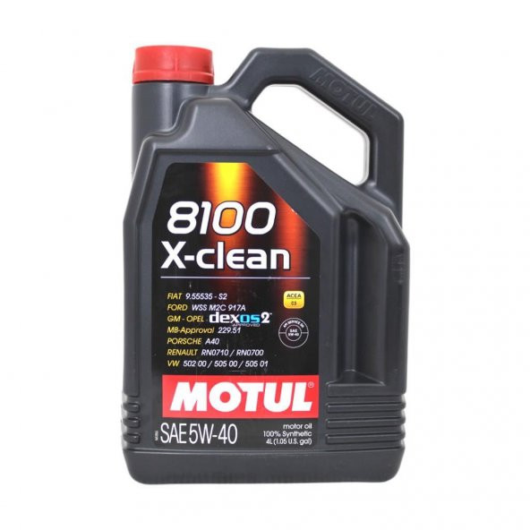 Motul 8100 X-Clean 5W-40 4 Lt Tam Sentetik Motor Yağı ürün görseli 1