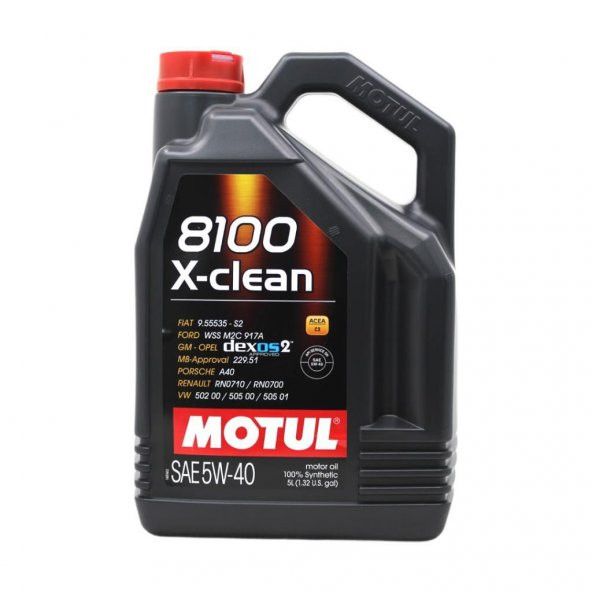 Motul 8100 X-Clean 5W-40 5 Lt Tam Sentetik Motor Yağı ürün görseli 1
