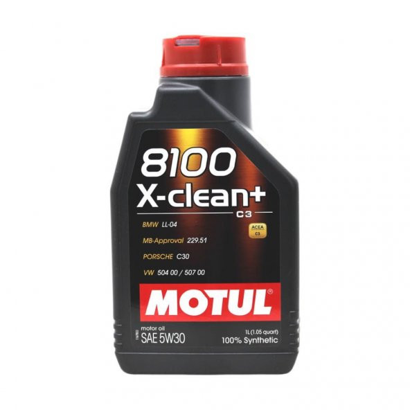 Motul 8100 X-Clean+ 5W-30 1 Lt Tam Sentetik Motor Yağı ürün görseli 1
