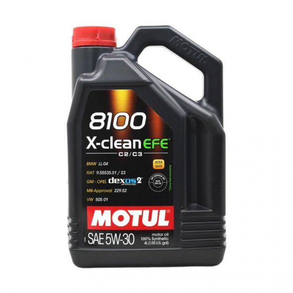 Motul 8100 X-Clean Efe 5W-30 4 Lt Tam Sentetik Motor Yağı ürün görseli 1