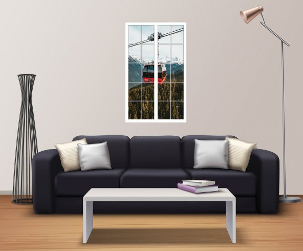 Pencere, Teleferik Duvar Sticker - Resim 2