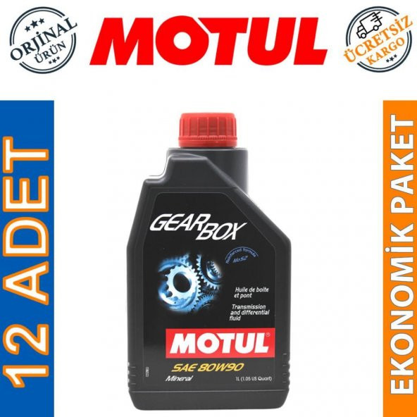 Motul GearBox 80W-90 1 Lt Şanzıman ve Diferansiyel Yağı (12 Adet) ürün görseli 1