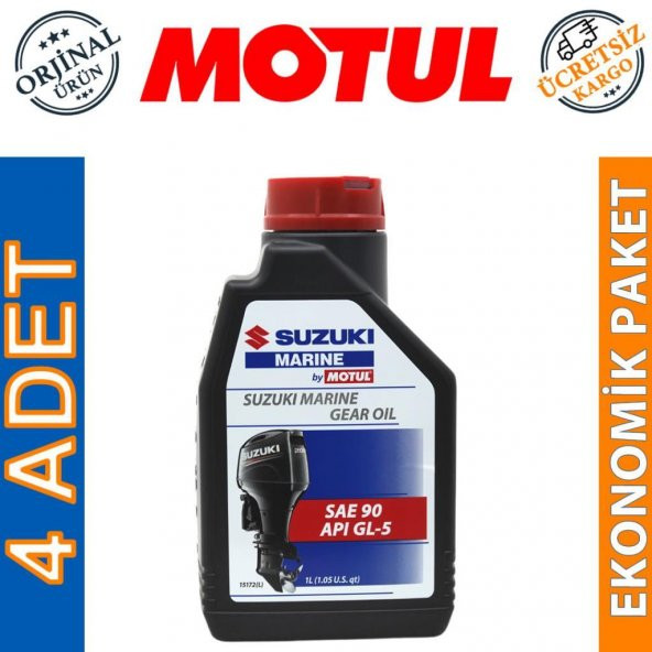 Motul Suzuki Marine Gear 90 1 Lt Tekne Şanzıman Kuyruk Yağı (4 Adet) ürün görseli 1