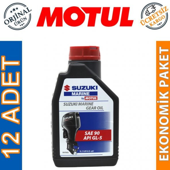Motul Suzuki Marine Gear 90 1 Lt Tekne Şanzıman Kuyruk Yağı (12 Adet) ürün görseli 1