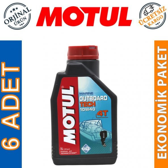 Motul Marine Outboard Tech 4T 10W-40 1 Lt Tekne Motor Yağı (6 Adet) ürün görseli 1