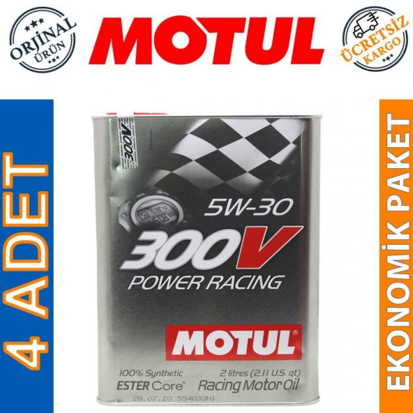 Motul 300V Power Racing 5W-30 2 Lt Performans Motor Yağı (4 Adet) ürün görseli 1
