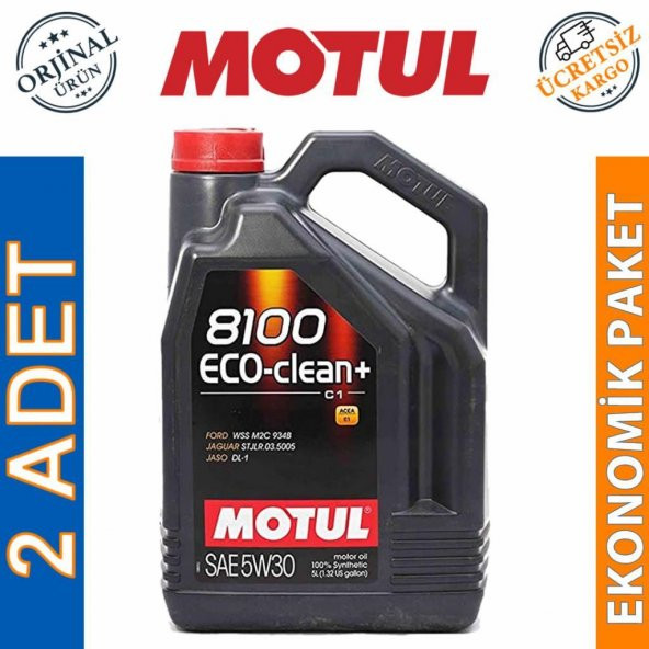 Motul 8100 Eco-Clean+ 5W-30 5 Lt Tam Sentetik Motor Yağı (2 Adet) ürün görseli 1
