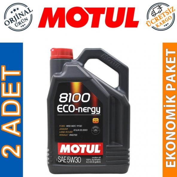 Motul 8100 Eco-nergy 5W-30 4 Lt Tam Sentetik Motor Yağı (2 Adet) ürün görseli 1