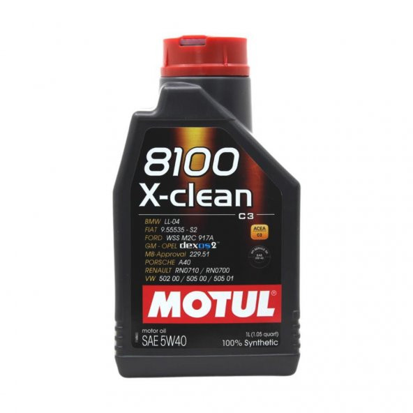 Motul 8100 X-Clean 5W-40 1 Lt Tam Sentetik Motor Yağı ürün görseli 1