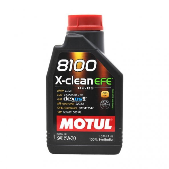 Motul 8100 X-Clean EFE 5W-30 1 Lt Tam Sentetik Motor Yağı ürün görseli 1