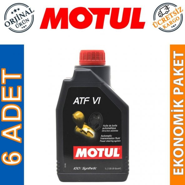 Motul ATF VI 1 Lt Tam Sentetik Otomatik Şanzıman Yağı (6 Adet) ürün görseli 1