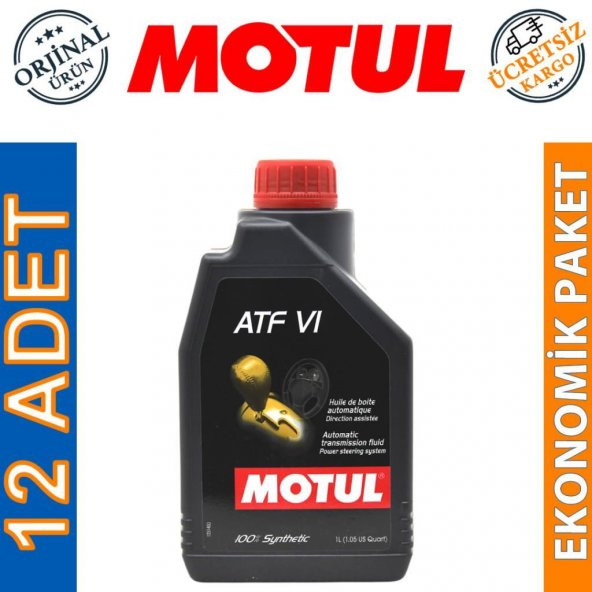 Motul ATF VI 1 Lt Tam Sentetik Otomatik Şanzıman Yağı (12 Adet) ürün görseli 1