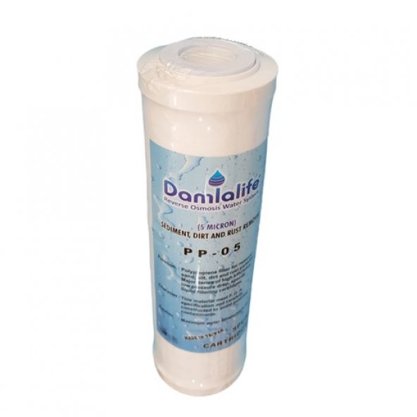 Damlalife Enkaplı 10 inç  Kapak  5 Micron Sediment Spun Elyaf Filtre ürün görseli 1
