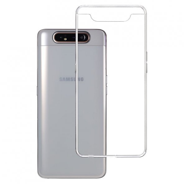 Samsung Galaxy A80 (A805) / A90 (A905) Kılıf FitCase Toz Koruma Tıpalı Şeffaf Arka Kapak ürün görseli 1
