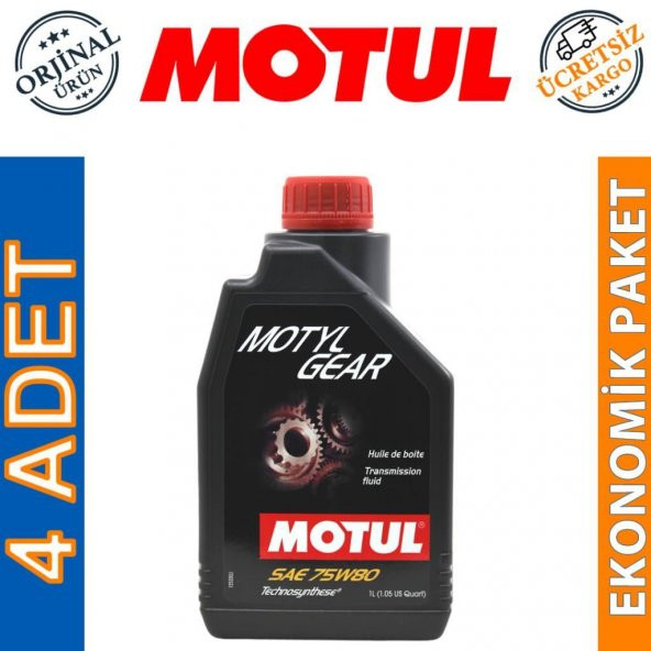 Motul MotylGear 75W-80 1 Lt Technosynthese Şanzıman Yağı (4 Adet) ürün görseli 1