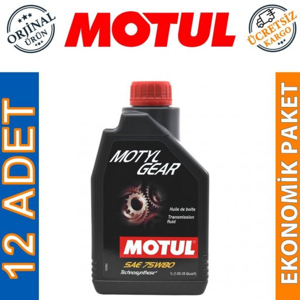 Motul MotylGear 75W-80 1 Lt Technosynthese Şanzıman Yağı (12 Adet) ürün görseli 1