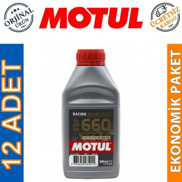 Motul RBF 660 FL Dot 4 500 ML Sentetik Fren Hidrolik Yağı (12 Adet) ürün görseli 1