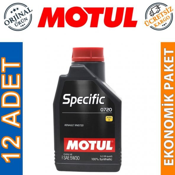 Motul Specific 0720 5W-30 1 Lt Tam Sentetik Motor Yağı (12 Adet) ürün görseli 1