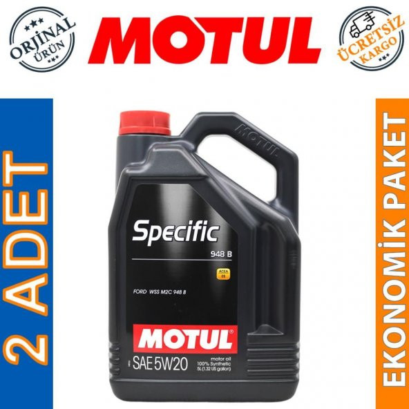 Motul Specific 948 B 5W-20 5 Lt Tam Sentetik Motor Yağı (2 Adet) ürün görseli 1