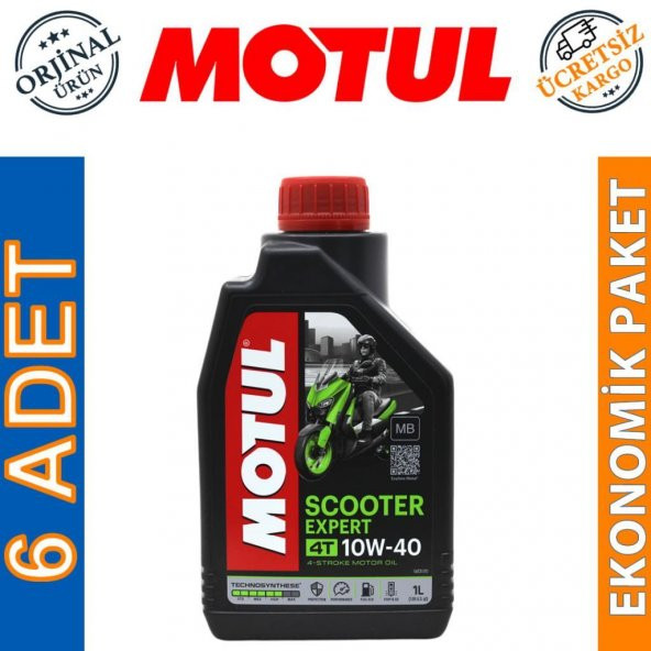 Motul Scooter Expert 10W-40 MB 4T 1 lt 4 Zamanlı Motor Yağı (6 Adet) ürün görseli 1