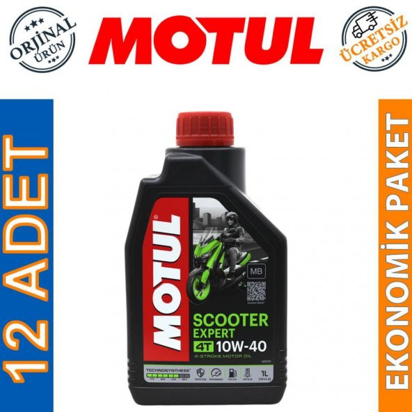 Motul Scooter Expert 10W-40 MB 4T 1 lt 4 Zamanlı Motor Yağı (12 Adet) ürün görseli 1
