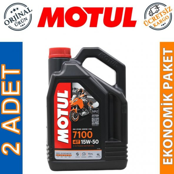 Motul 7100 4T 15W-50 4 Lt 4 Zamanlı Motosiklet Motor Yağı (2 Adet) ürün görseli 1