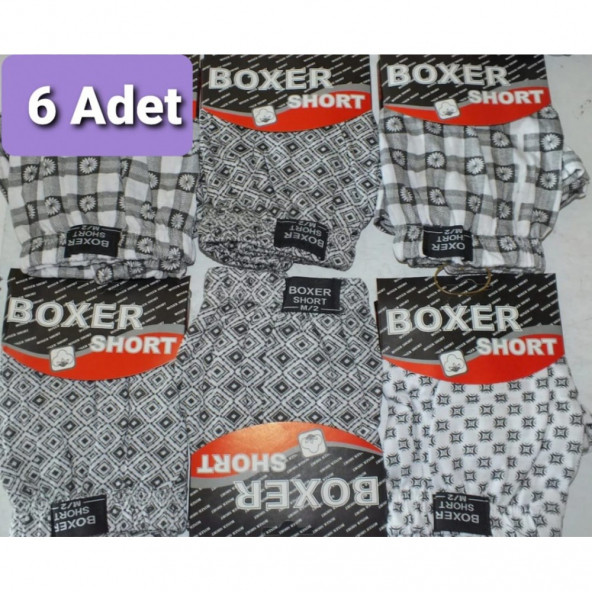 6 adet ÇAMAŞIR , BOXER DESENLİ LİKRALI KALİTELİ ÜRÜN ürün görseli 1