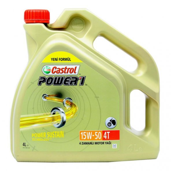 Castrol Power 1 4T 15W-50 4 Lt 4 Zamanlı Motosiklet Yağı ürün görseli 1