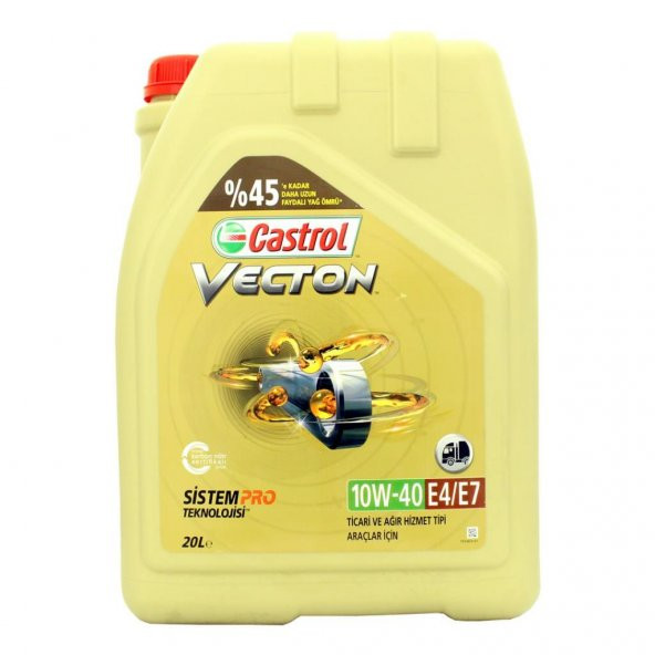 Castrol Vecton 10W-40 E4/E7 20 Lt Tam Sentetik Motor Yağı ürün görseli 1