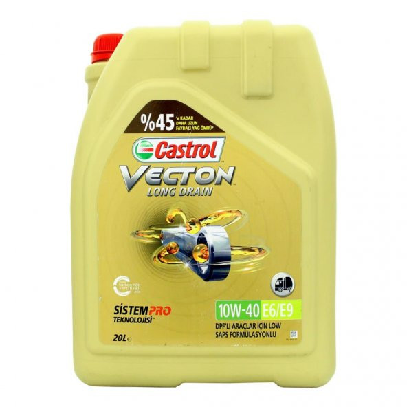 Castrol Vecton Long Drain 10W-40 E6/E9 20 Lt DPFli Araçlar İçin ürün görseli 1