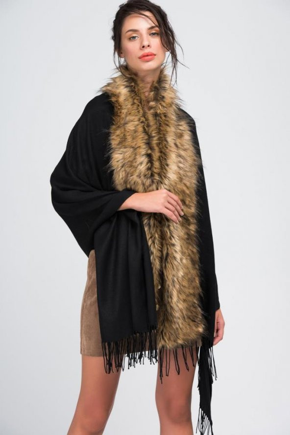 Felice Butik 11387 Siyah-Camel Panço - Resim 2