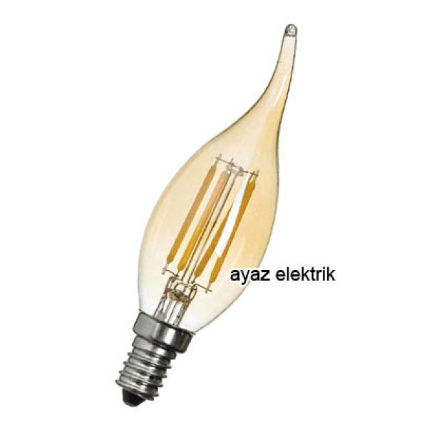 Dekoratif Rustik Kıvrık Led Mum Ampul 4 Watt E14 Duy ürün görseli 1