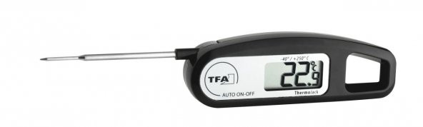 TFA Thermo Jack Katlanır Problu Dijital Termometre Siyah ürün görseli 1