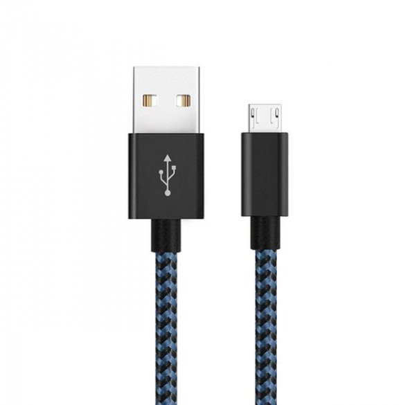 Diwu Micro USB Örgülü Yüksek Hızlı Şarj Kablosu Mavi ürün görseli 1